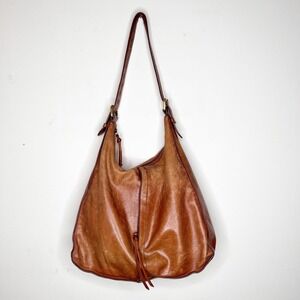 Hobo Tan Brown Leather Marley Shoulder Bag Slouchy Purse Tassel Hobo Tote
